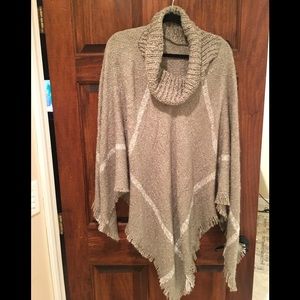 2/$20 SALE Tan Cowl Neck Poncho Sweater EUC